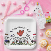 自転車愛好家バレンタイン ペーパープレート (パーティー)
