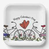 自転車愛好家バレンタイン ペーパープレート (正面)