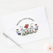 自転車愛好家バレンタイン ラウンドシール (封筒)