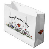 自転車愛好家バレンタイン ラージペーパーバッグ (正面アングル)