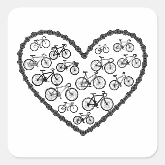 自転車愛 スクエアシール (正面)