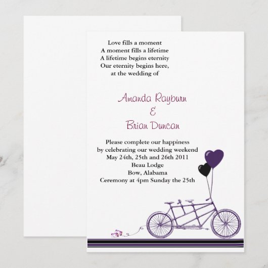 自転車招待状 招待状 (正面/裏面)