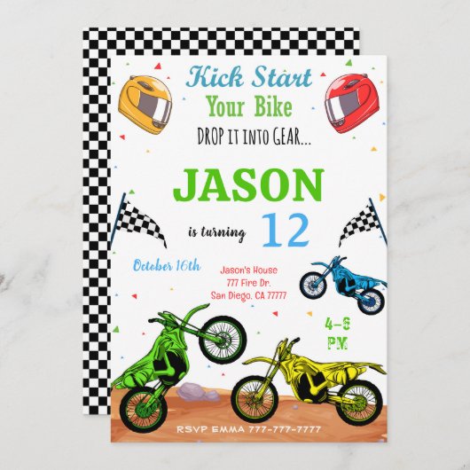 自転車招待状 招待状 (正面/裏面)