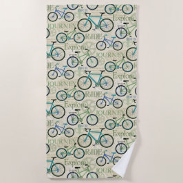 自転車旅行ブルービーチタオル ビーチタオル