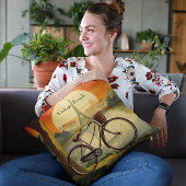 自転車旅行ポスター、パリのカスタマイズ可能 クッション