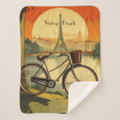 自転車旅行ポスター、パリのカスタマイズ可能 シェルパブランケット (正面)