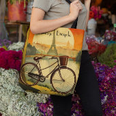 自転車旅行ポスター、パリのカスタマイズ可能 トートバッグ