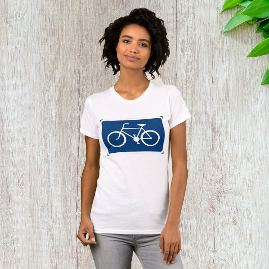 自転車標識 レディースTシャツ Tシャツ