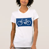 自転車標識 レディースTシャツ Tシャツ (正面)