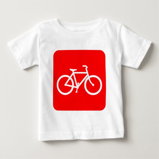 自転車標識 – 赤 ベビーTシャツ (正面)