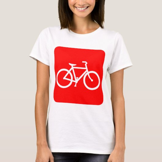 自転車標識 – 赤 Tシャツ (正面)