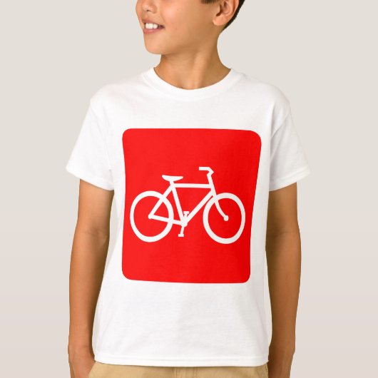 自転車標識 – 赤 Tシャツ (正面)