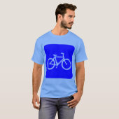 自転車標識 – 青 Tシャツ (正面フル)