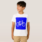 自転車標識 – 青 Tシャツ (正面フル)