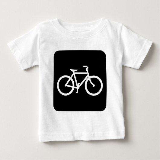 自転車標識 - 黒 ベビーTシャツ (正面)