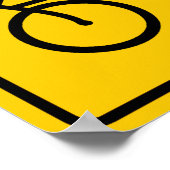 自転車横断道路標識 ポスター (角)