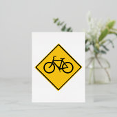 自転車注意標識 箔シーズンポストカード (立ち正面)