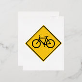 自転車注意標識 箔シーズンポストカード (正面/裏面)