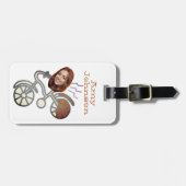 自転車漫画おもしろい顔写真名荷物タグ ラゲッジタグ (正面横)