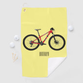 自転車漫画イラストレーション ゴルフタオル (インサイチュ)