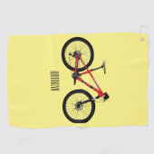 自転車漫画イラストレーション ゴルフタオル (横)