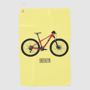 自転車漫画イラストレーション ゴルフタオル