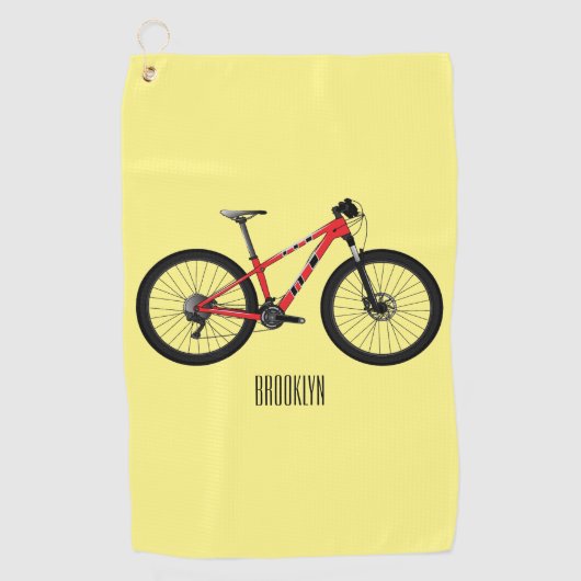 自転車漫画イラストレーション ゴルフタオル (正面)
