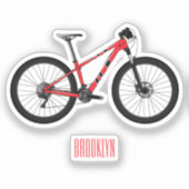 自転車漫画イラストレーション シール (正面)