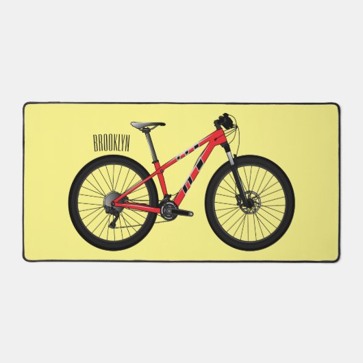 自転車漫画イラストレーション デスクマット (正面)