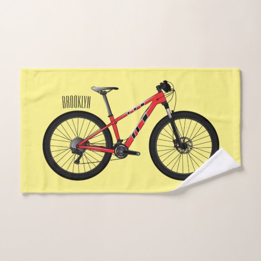 自転車漫画イラストレーション バスタオルセット (ハンドタオル)
