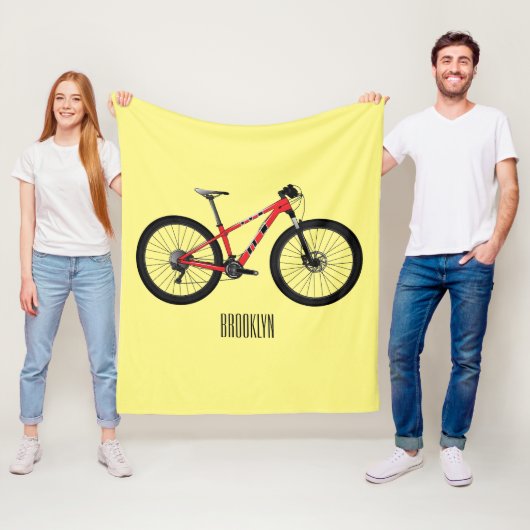 自転車漫画イラストレーション フリースブランケット (インサイチュ)