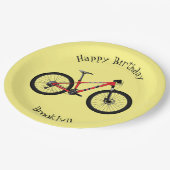 自転車漫画イラストレーション ペーパープレート (アングル)