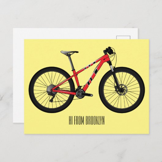 自転車漫画イラストレーション ポストカード (正面/裏面)