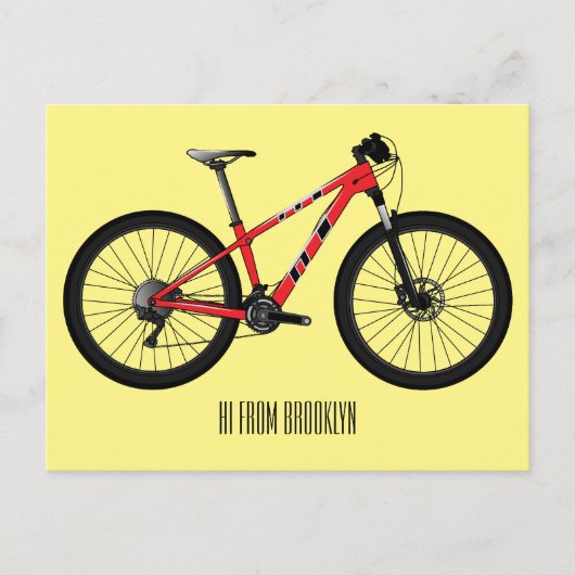 自転車漫画イラストレーション ポストカード (正面)