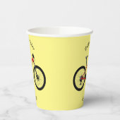 自転車漫画イラストレーション 紙コップ (左)