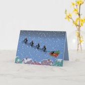 自転車牽引型ソリ折りグリーティングカード カード (黄色い花)