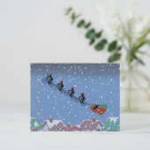 自転車牽引型ソリ折りグリーティングカード ポストカード (スタンド正面)