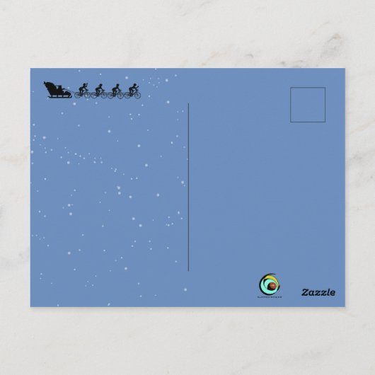 自転車牽引型ソリ折りグリーティングカード ポストカード (裏面)