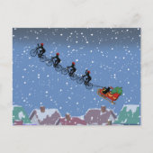 自転車牽引型ソリ折りグリーティングカード ポストカード (正面)