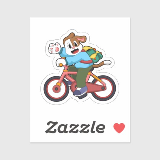 自転車犬 シール (シート)
