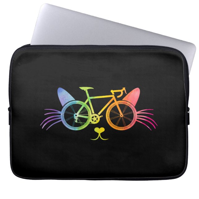 自転車猫Lgbt ラップトップスリーブ (正面)
