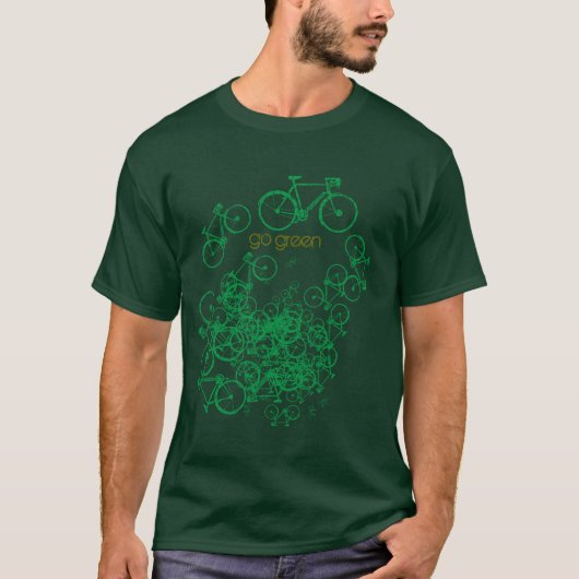 自転車環境にやさしいことをしようライフスタイル Tシャツ (正面)