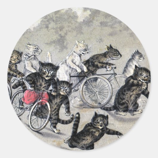 自転車用ねこ ラウンドシール (正面)
