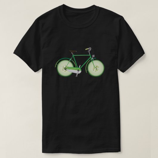 自転車用キュウリホイールバイク乗りサイクリングバイクもしくは自転車に乗る人 Tシャツ (デザイン正面)