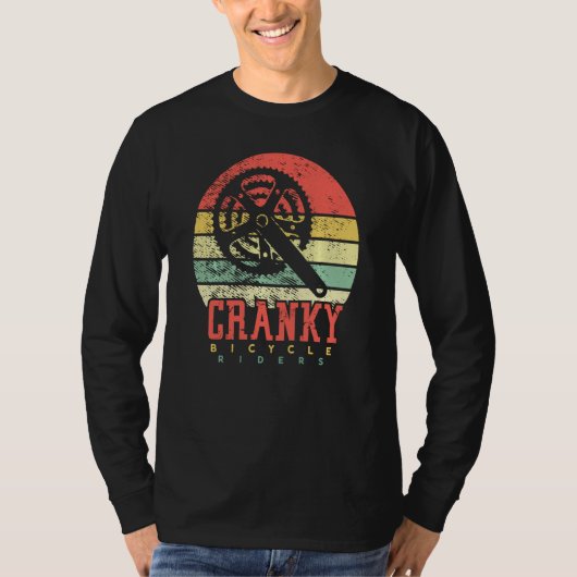自転車用クランキーレトロヴィンテージサイクリングR Tシャツ (正面)