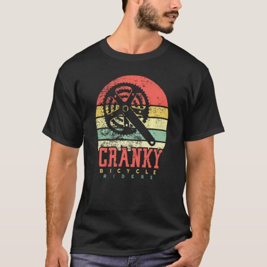 自転車用クランキーレトロヴィンテージサイクリングR Tシャツ (正面)