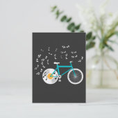 自転車用ビニールレコードプレーヤーのバイクミュージックノート ポストカード (スタンド正面)