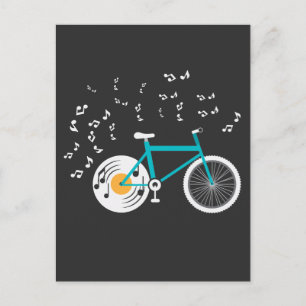 自転車用ビニールレコードプレーヤーのバイクミュージックノート ポストカード
