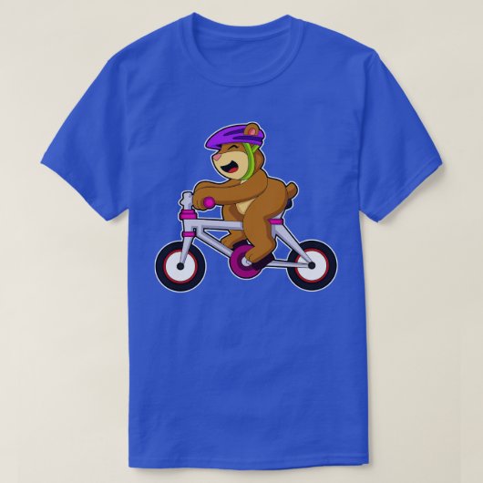 自転車用ヘルメット付きクマ Tシャツ (デザイン正面)