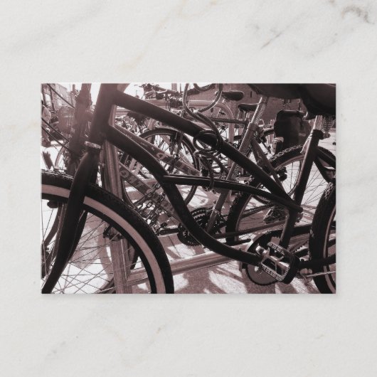 自転車用ラック – 暖色系B&W 名刺 (正面)